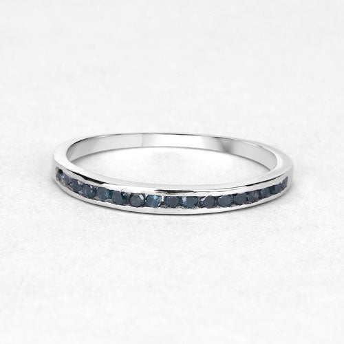 0.20 Carat Genuine Blue Diamond .925 Sterling Silver Ring by Bids.com