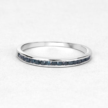 0.20 Carat Genuine Blue Diamond .925 Sterling Silver Ring by Bids.com