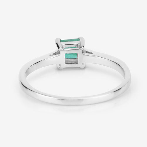 0.67 Carat Genuine Zambian Emerald and White Diamond 14K White Gold Ring by Bids.com