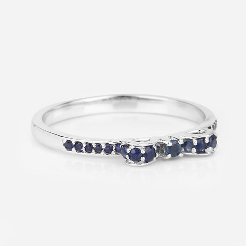 0.31 Carat Genuine Blue Sapphire 14K White Gold Ring  DestGlow
