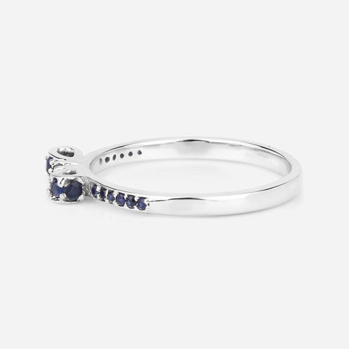 0.31 Carat Genuine Blue Sapphire 14K White Gold Ring  DestGlow