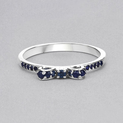 0.31 Carat Genuine Blue Sapphire 14K White Gold Ring  DestGlow