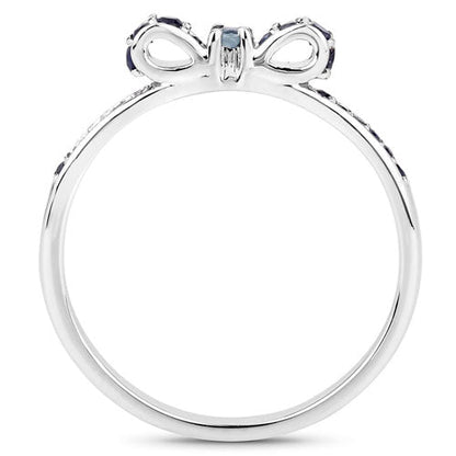 0.31 Carat Genuine Blue Sapphire 14K White Gold Ring  DestGlow