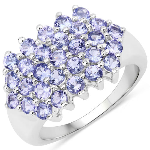 2.03 Carat Genuine Tanzanite .925 Sterling Silver Ring by Bids.com