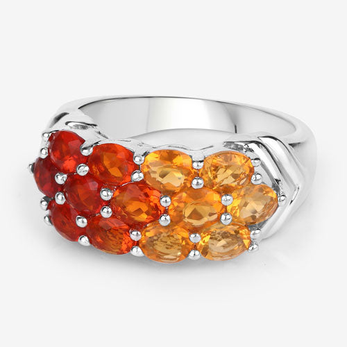 1.56 Carat Genuine Fire Opal .925 Sterling Silver Ring by Bids.com