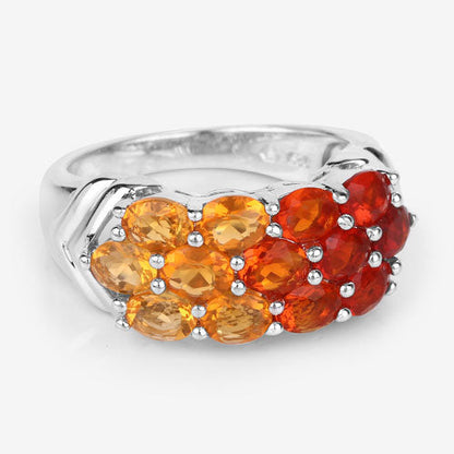 1.56 Carat Genuine Fire Opal .925 Sterling Silver Ring by Bids.com