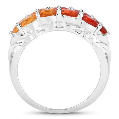 1.56 Carat Genuine Fire Opal .925 Sterling Silver Ring by Bids.com