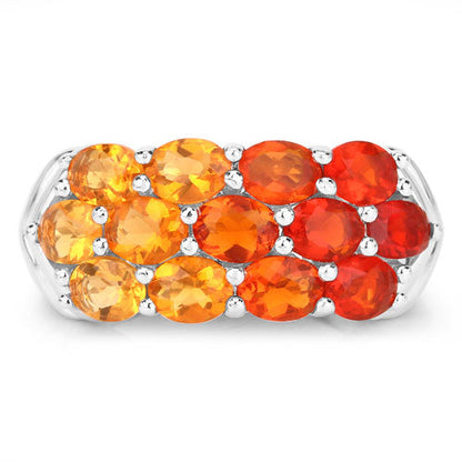 1.56 Carat Genuine Fire Opal .925 Sterling Silver Ring by Bids.com