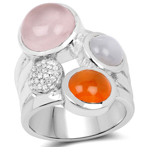 5.96 Carat Genuine Multi Stone .925 Sterling Silver Ring by Bids.com
