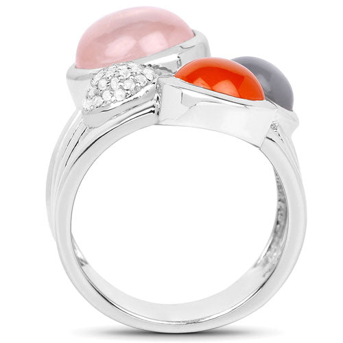 5.96 Carat Genuine Multi Stone .925 Sterling Silver Ring by Bids.com