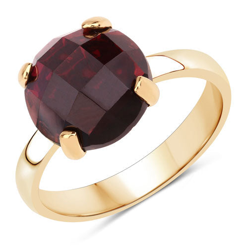 7.38 Carat Genuine Garnet .925 Sterling Silver Ring  DestGlow