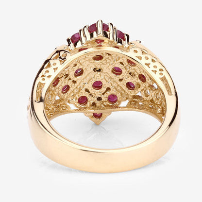2.13 Carat Genuine Ruby and White Topaz .925 Sterling Silver Ring  DestGlow