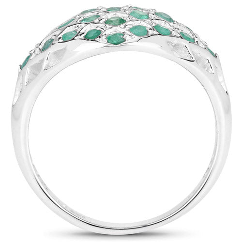 0.90 Carat Genuine Emerald .925 Sterling Silver Ring by Bids.com