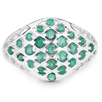 0.90 Carat Genuine Emerald .925 Sterling Silver Ring by Bids.com