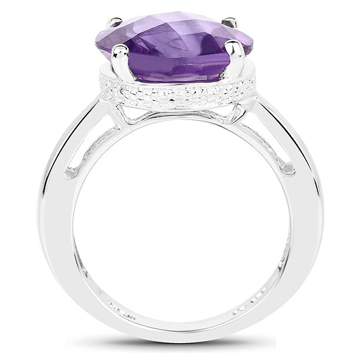 5.60 Carat Genuine Amethyst .925 Sterling Silver Ring by Bids.com