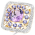 3.44 Carat Genuine Amethyst and Tanzanite .925 Sterling Silver Ring by Bids.com