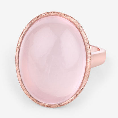 15.60 Carat Genuine Rose Quartz .925 Sterling Silver Ring  DestGlow