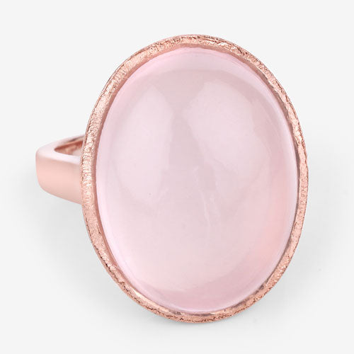 15.60 Carat Genuine Rose Quartz .925 Sterling Silver Ring  DestGlow