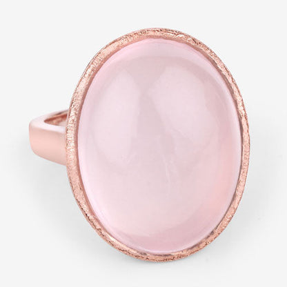 15.60 Carat Genuine Rose Quartz .925 Sterling Silver Ring  DestGlow