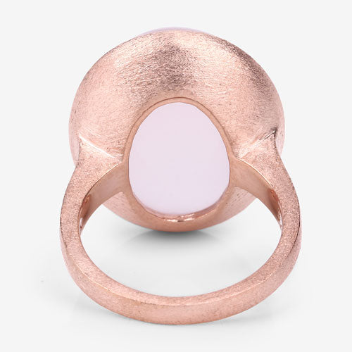 15.60 Carat Genuine Rose Quartz .925 Sterling Silver Ring  DestGlow
