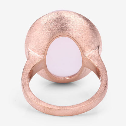 15.60 Carat Genuine Rose Quartz .925 Sterling Silver Ring  DestGlow