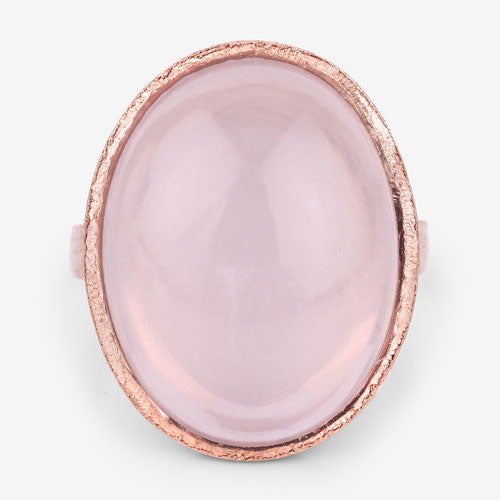 15.60 Carat Genuine Rose Quartz .925 Sterling Silver Ring  DestGlow