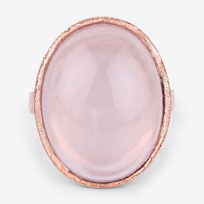 15.60 Carat Genuine Rose Quartz .925 Sterling Silver Ring  DestGlow