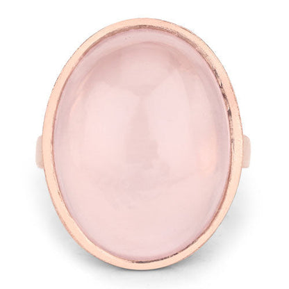 15.60 Carat Genuine Rose Quartz .925 Sterling Silver Ring  DestGlow