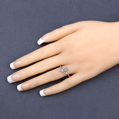 0.14 Carat Genuine Blue Sapphire .925 Sterling Silver Ring  DestGlow