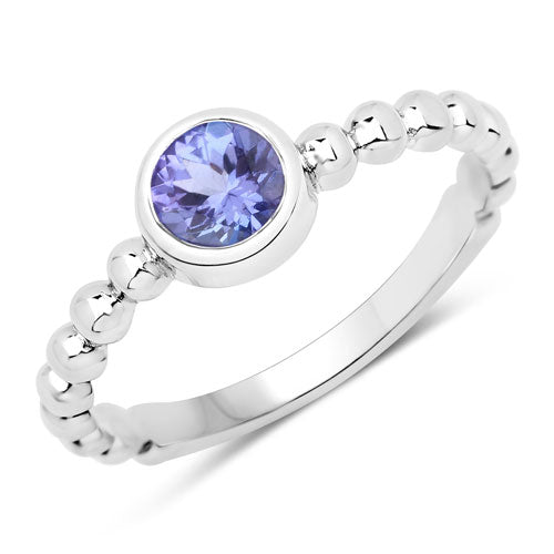 0.47 Carat Genuine Tanzanite .925 Sterling Silver Ring  DestGlow