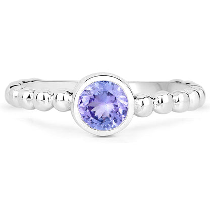 0.47 Carat Genuine Tanzanite .925 Sterling Silver Ring  DestGlow