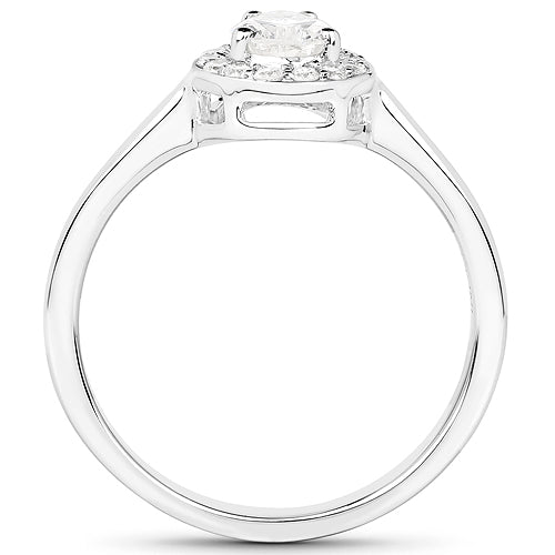 14K White Gold 0.64 Carat Genuine White Diamond Ring by Bids.com