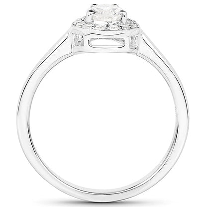 14K White Gold 0.64 Carat Genuine White Diamond Ring by Bids.com