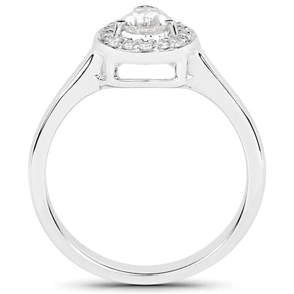 14K White Gold 0.63 Carat Genuine White Diamond Ring by Bids.com