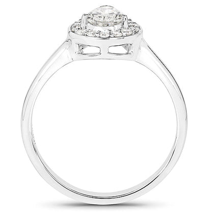14K White Gold 0.70 Carat Genuine White Diamond Ring by Bids.com