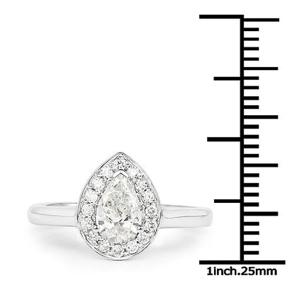 14K White Gold 0.70 Carat Genuine White Diamond Ring by Bids.com