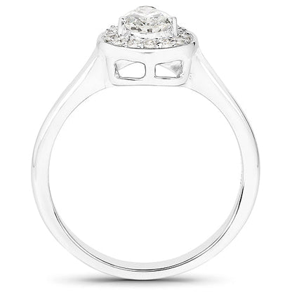 14K White Gold 0.64 Carat Genuine White Diamond Ring by Bids.com