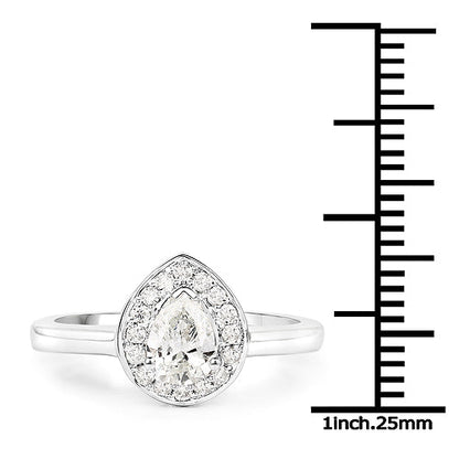 14K White Gold 0.64 Carat Genuine White Diamond Ring by Bids.com