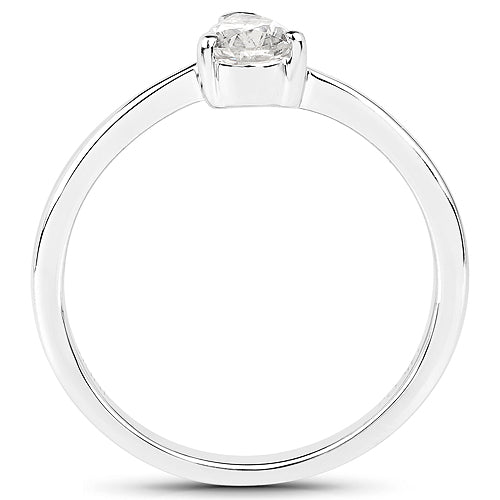 14K White Gold 0.50 Carat Genuine White Diamond Ring by Bids.com