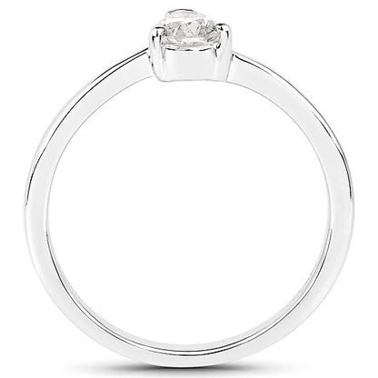 14K White Gold 0.50 Carat Genuine White Diamond Ring by Bids.com