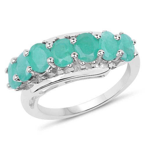 1.64 Carat Genuine Emerald Sterling Silver Ring by Bids.com
