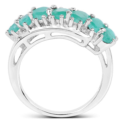 1.64 Carat Genuine Emerald Sterling Silver Ring by Bids.com