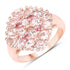 "2.36 Carat Genuine Morganite, Pink Tourmaline and White Diamond .925 Sterling Silver Ring by Bids.com