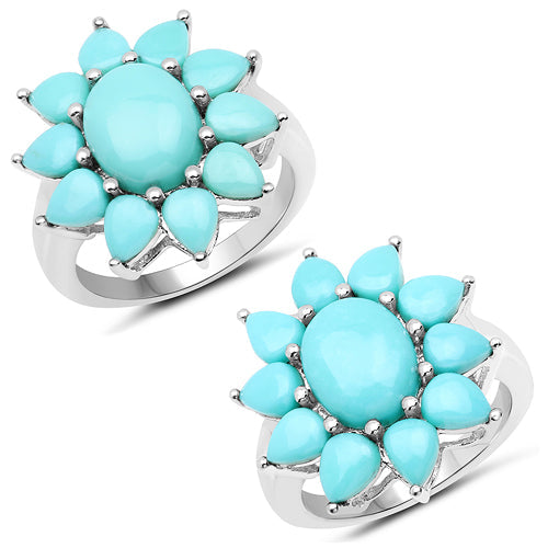 5.20 Carat Genuine Turquoise .925 Sterling Silver Ring by Bids.com
