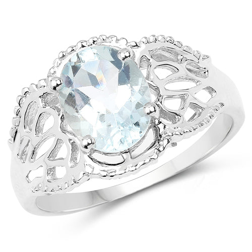 1.50 Carat Genuine Aquamarine .925 Sterling Silver Ring by Bids.com