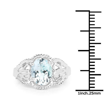1.50 Carat Genuine Aquamarine .925 Sterling Silver Ring by Bids.com