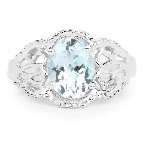 1.50 Carat Genuine Aquamarine .925 Sterling Silver Ring by Bids.com