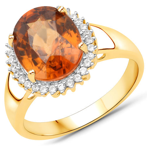 3.90 Carat Genuine Zircon Zanzibar and White Zircon .925 Sterling Silver Ring by Bids.com