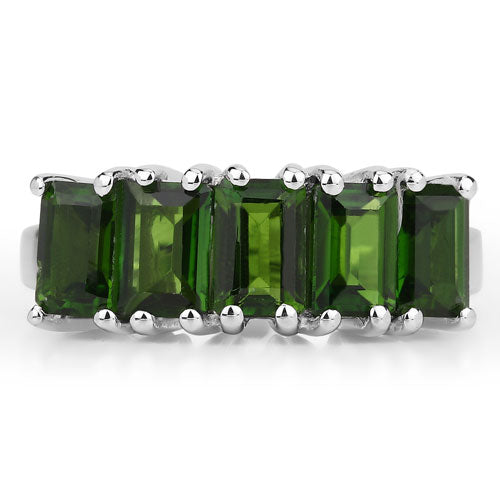 3.25 Carat Genuine Chrome Diopside .925 Sterling Silver Ring by Bids.com