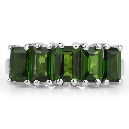 3.25 Carat Genuine Chrome Diopside .925 Sterling Silver Ring by Bids.com